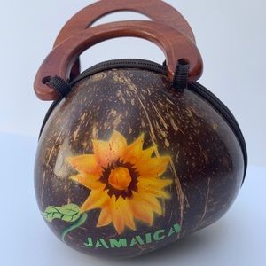 Vintage Jamaica real coconut purse. Boho/retro